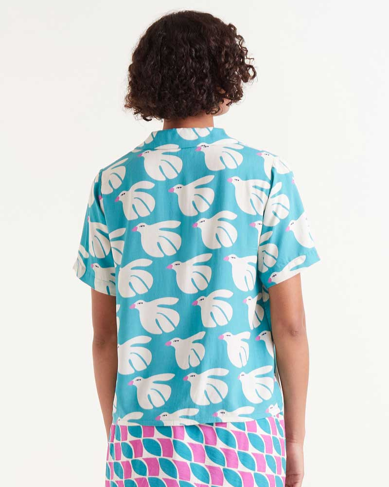 Doves Print Unisex Short Sleeved Shirt