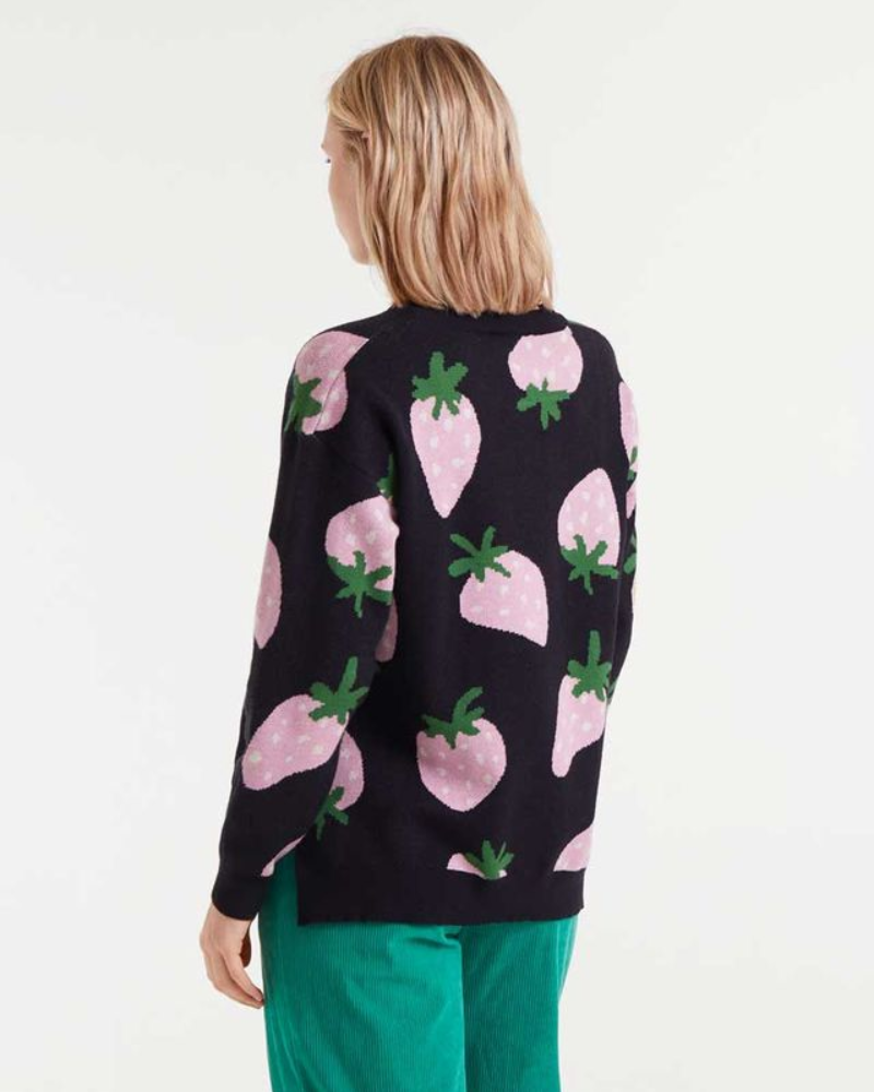 Morango Strawberry Print Jacquard Jumper