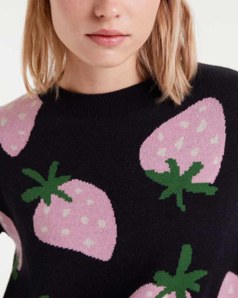 Morango Strawberry Print Jacquard Jumper