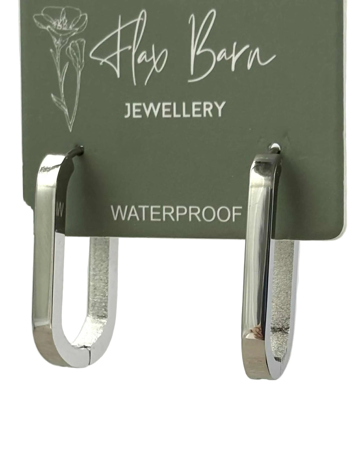 Tarnish Resistant Oblong Huggies in Silver