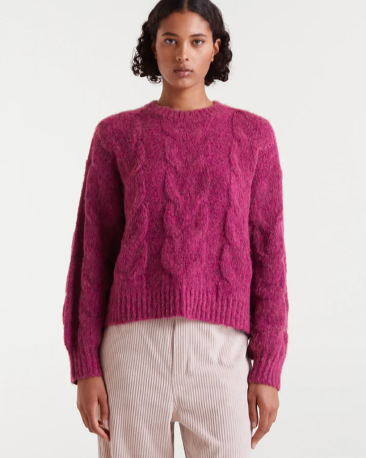 Fuchsia Chain Knit Winter Jumper by Compania Fantastica