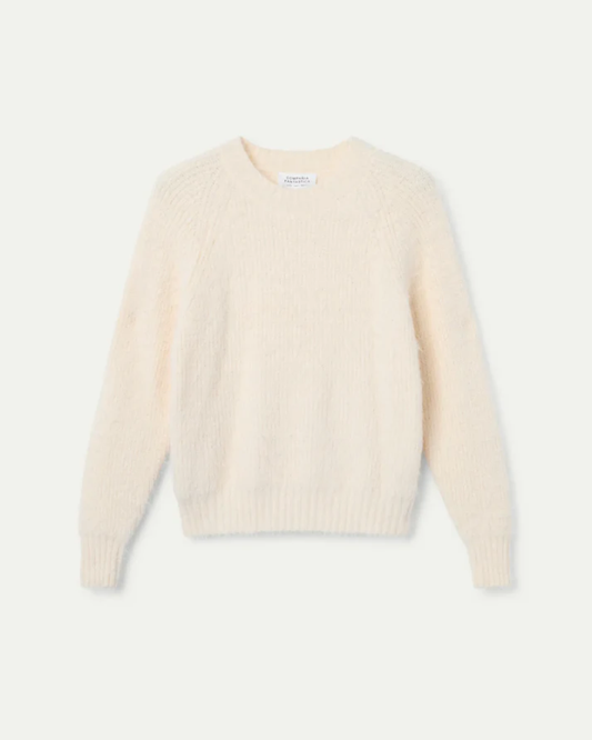 White Fuzzy Knit Jumper by Compania Fantastica