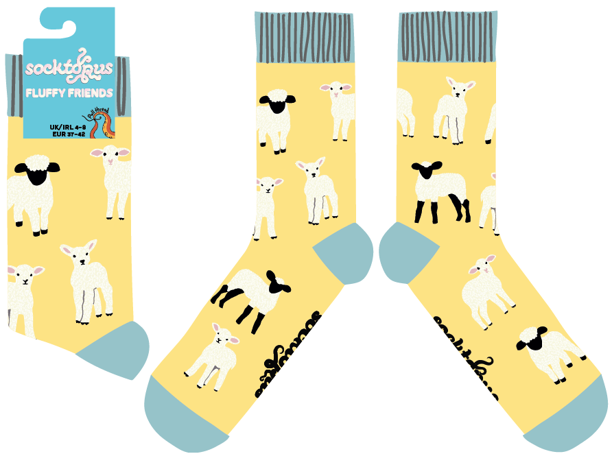 Fluffy Lambs Crew Socks
