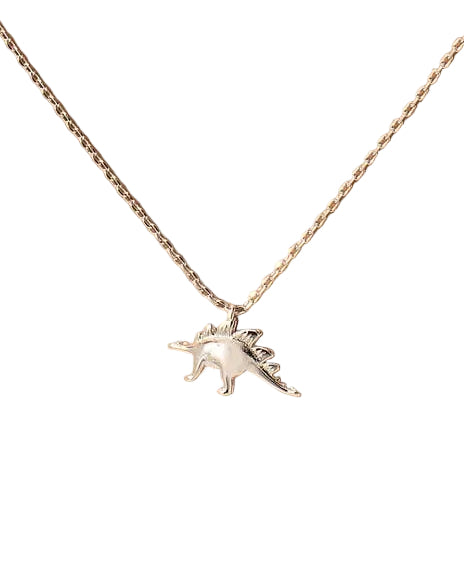 Stegosaurus Dinosaur Pendant Necklace in Silver
