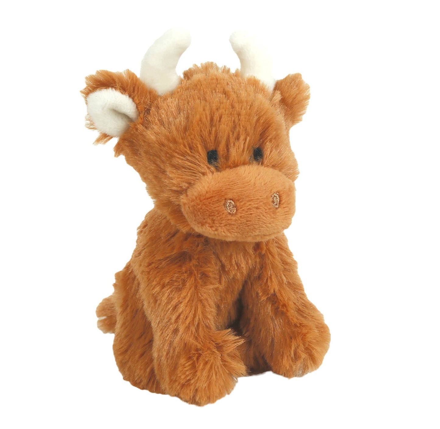Mini Highland Cow Plush Toy in Brown