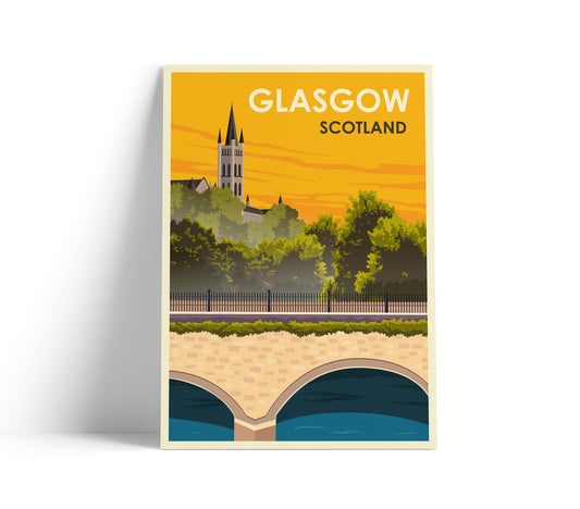 Glasgow University River Kelvin A4 Print