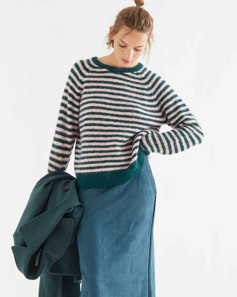 Green & Pink Stripe Knit Jumper Compania Fantastica