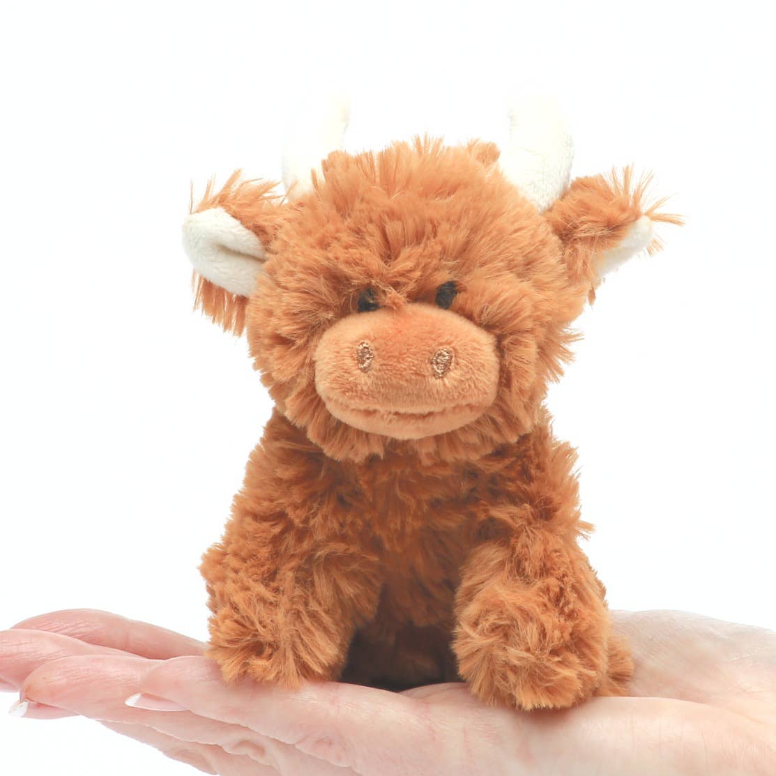 Mini Highland Cow Plush Toy in Brown