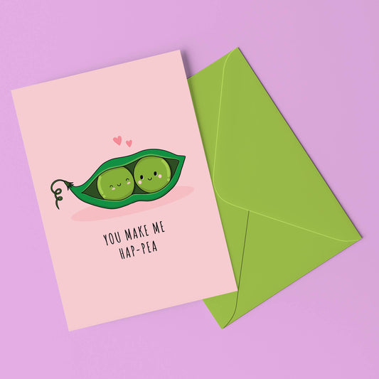 You Make Me Hap-Pea Greeting Card