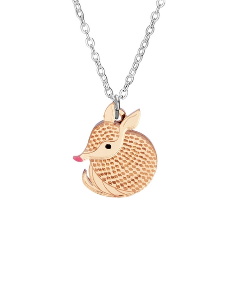 Mini Armadillo Charm Gold Necklace