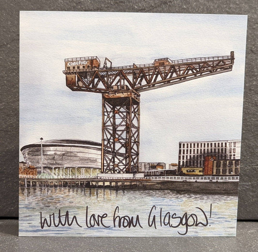 Finnieston Cran With Love From Glasgow Greeting Card
