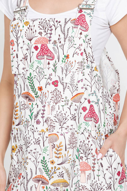 Floral Mushroom Lightweight Dungarees