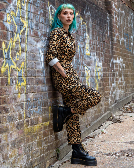 Classic Leopard Print Boiler Suit by Rebel Romance