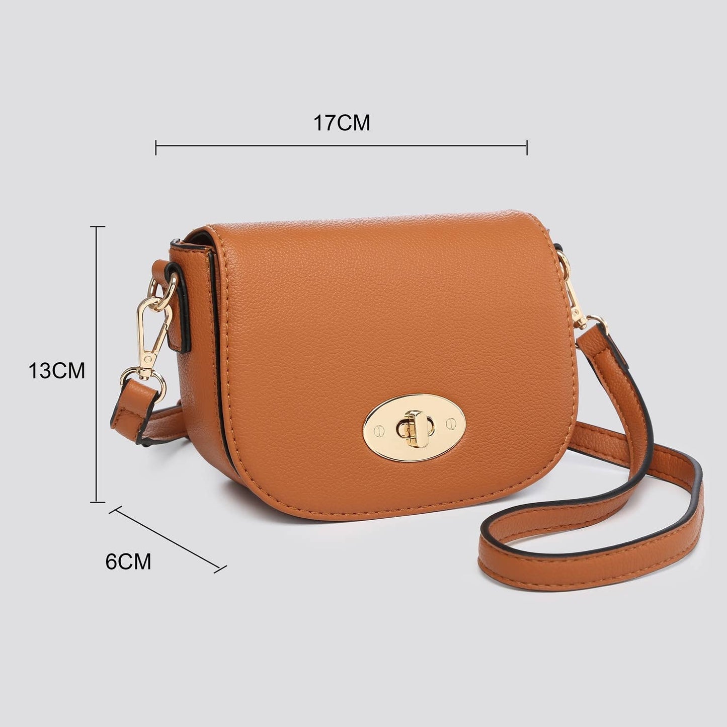 Mini Crossbody Bag with Twist Lock in Red
