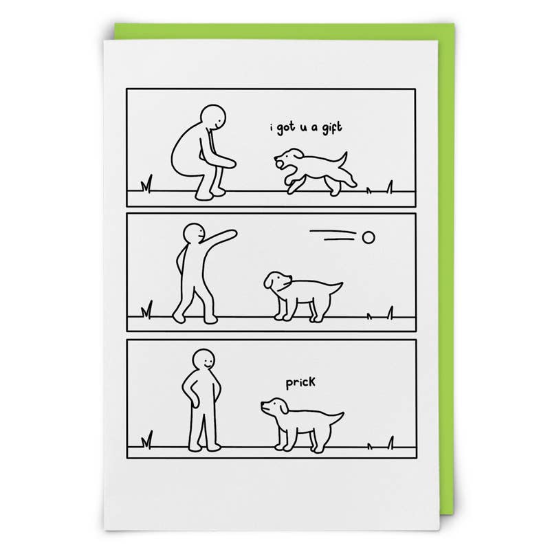 Prick Tennis Ball Dog Greeting Card