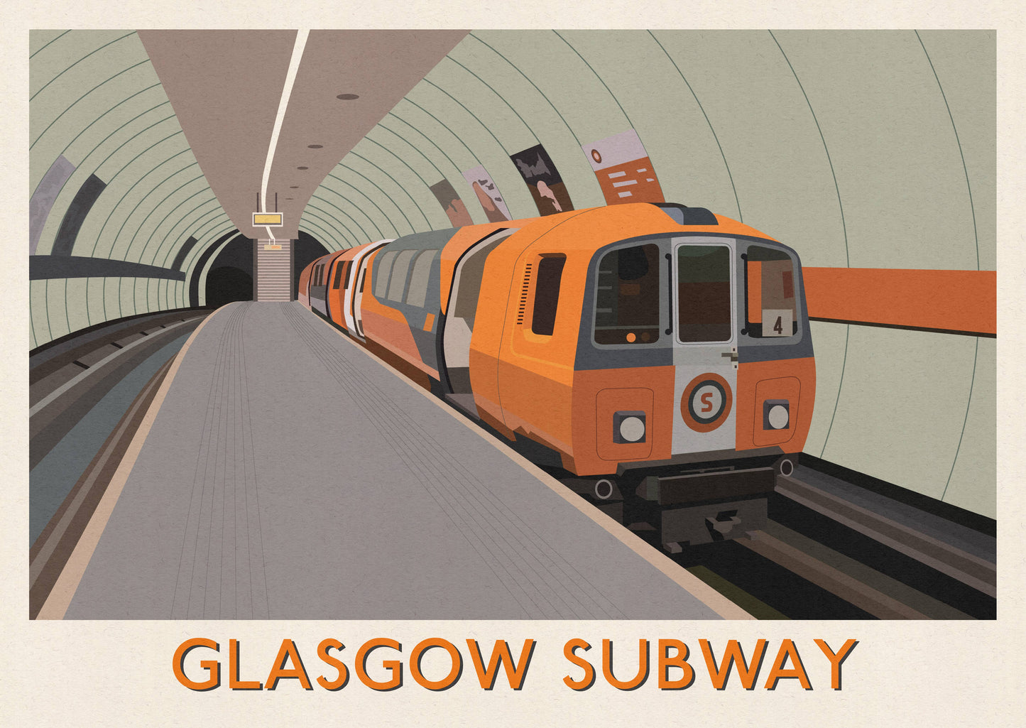 Glasgow Subway Clockwork Orange A4 Print