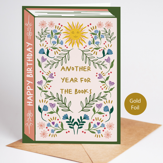 Bookish Book Lover Birthday Card