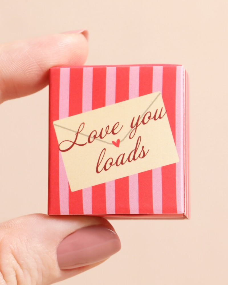 Love You Loads Heart Tiny Ceramic Matchbox Token
