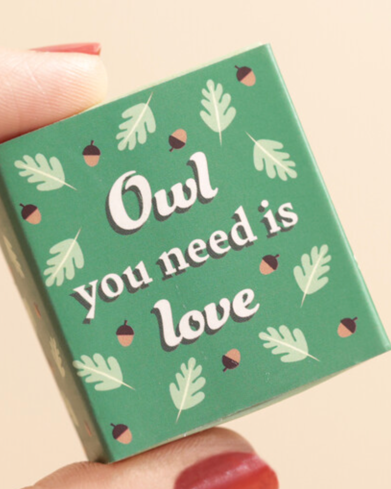 Owl You Need is Love Tiny Ceramic Matchbox Token