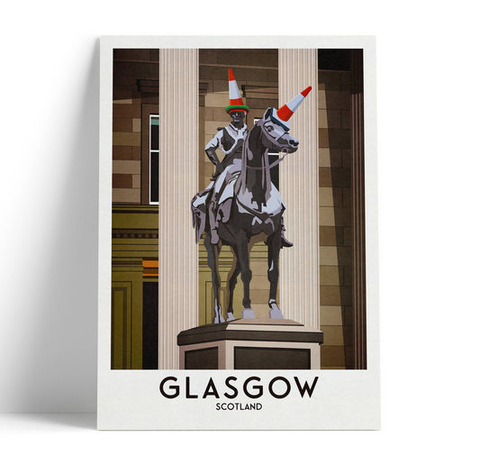 Glasgow Duke of Wellington Statue A4 Print