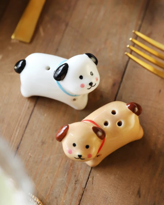 Ceramic Dog Salt and Pepper Shakers