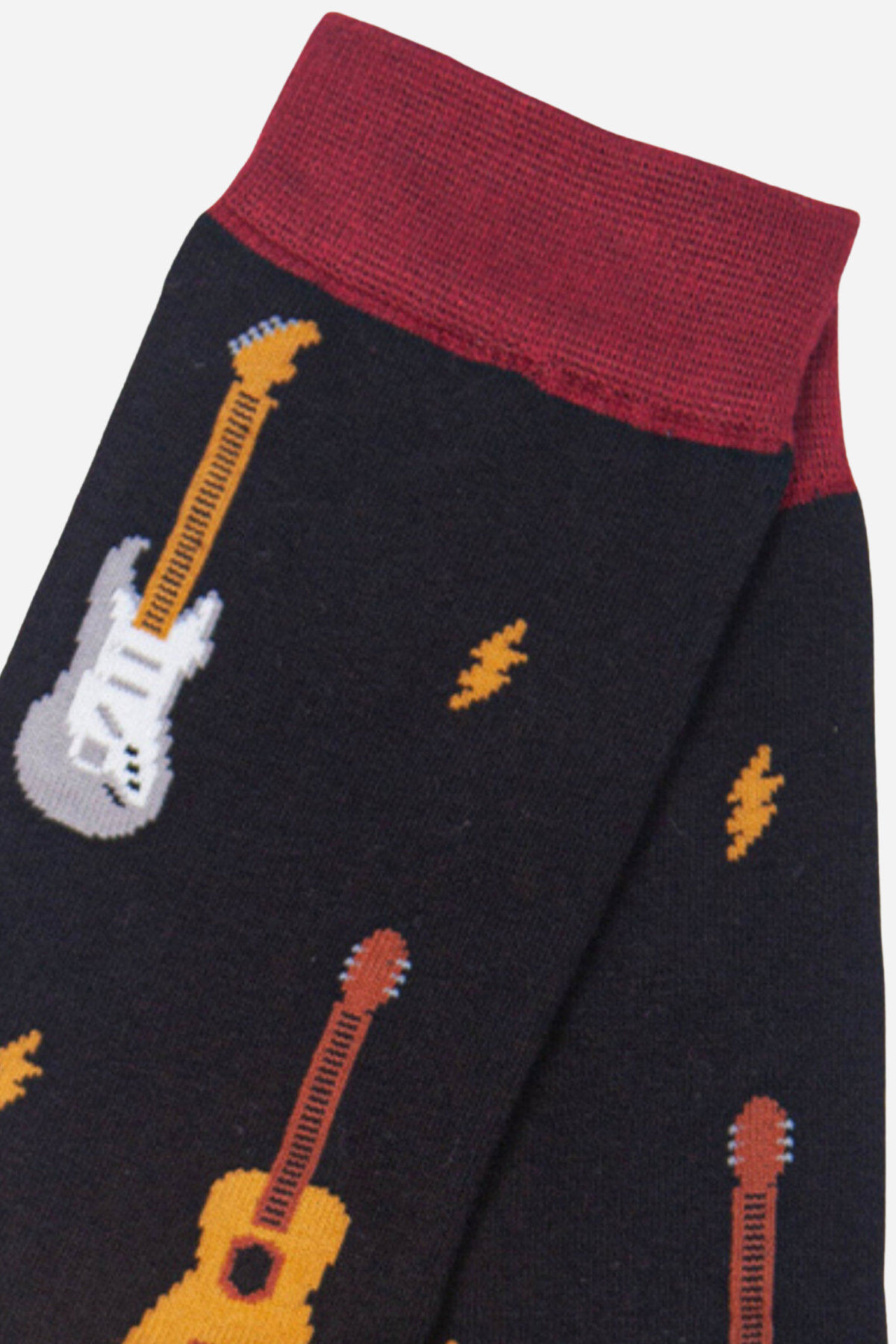 Black & Red Guitars Bamboo Crew Socks