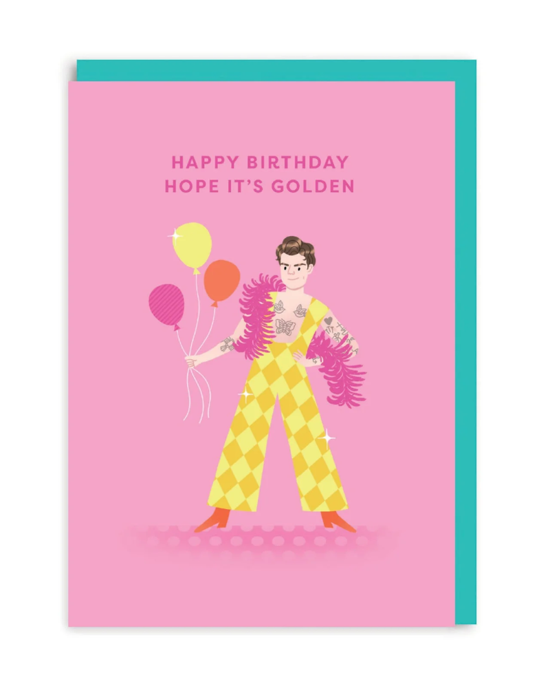 Harry Styles Golden Birthday Card