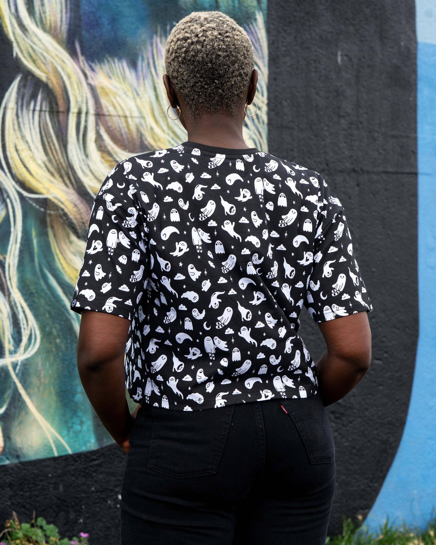 Ghosties Cropped Boxy Tee by Rebel Romance x Yasmin Cousins