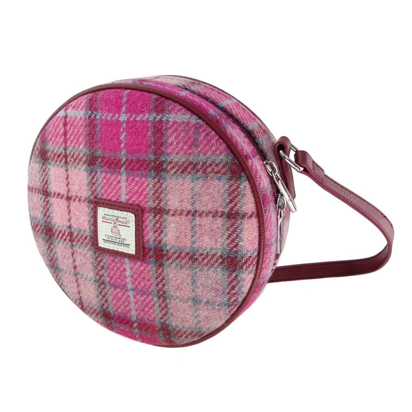Harris Tweed 'Bannock' Round Bag in Pink