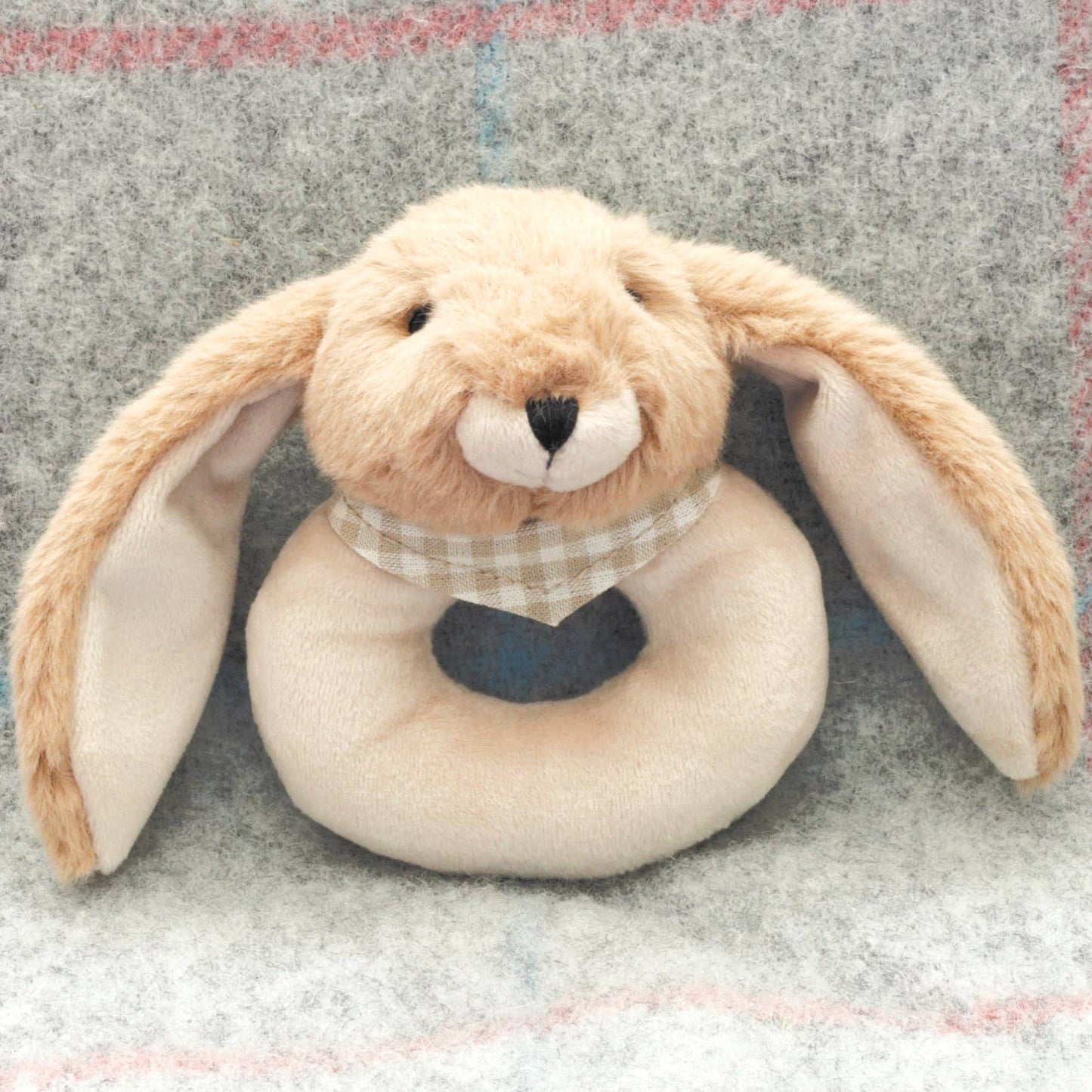 Bunny Baby Rattle Premium Plush Toy in Brown