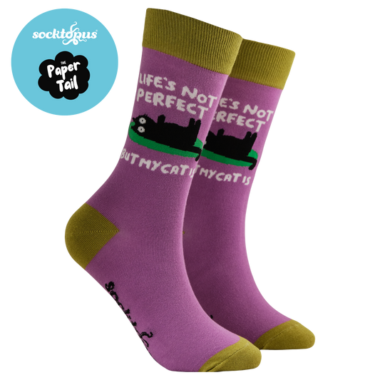 Life's Not Perfect But My Cat Is Socks in Purple
