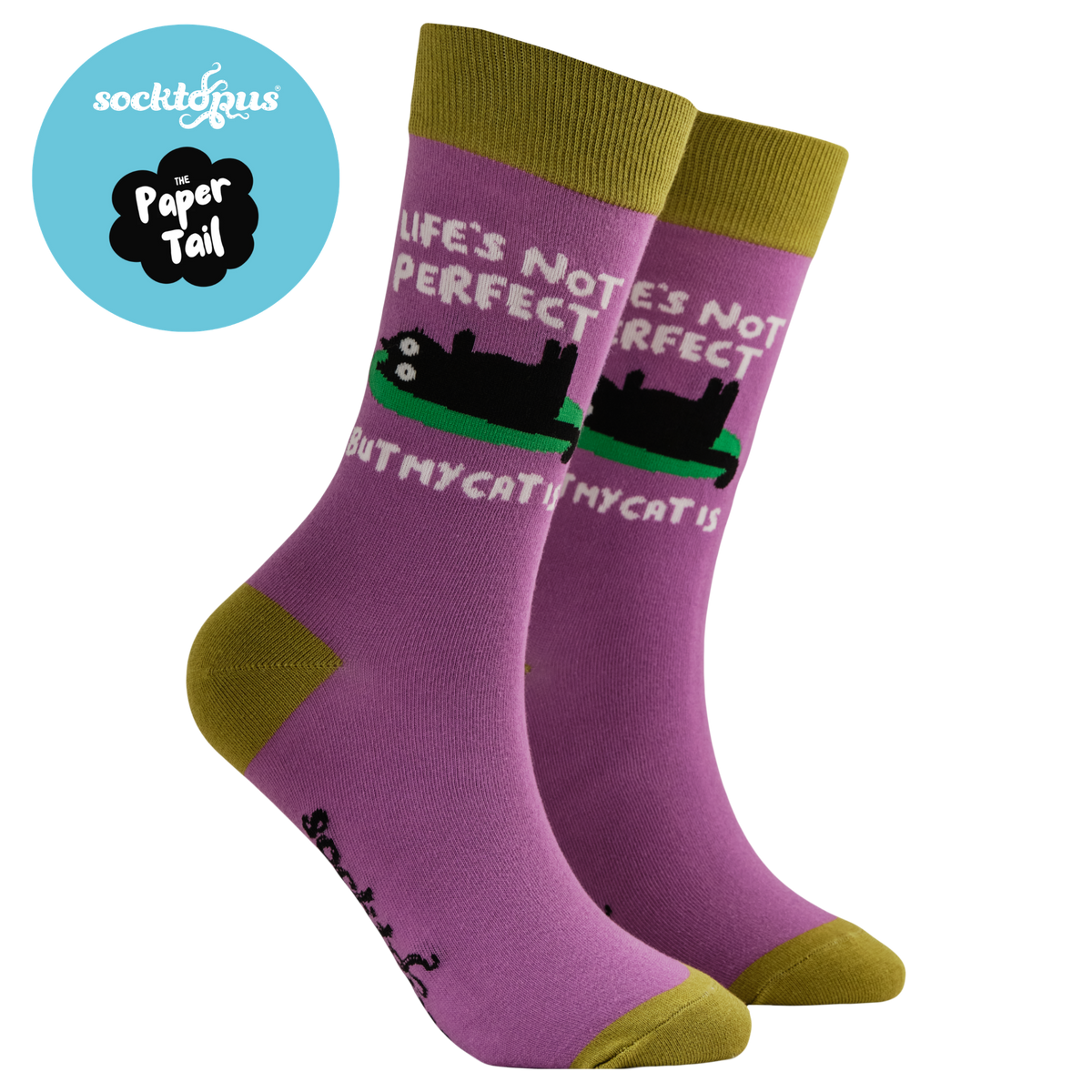 Life's Not Perfect But My Cat Is Socks in Purple
