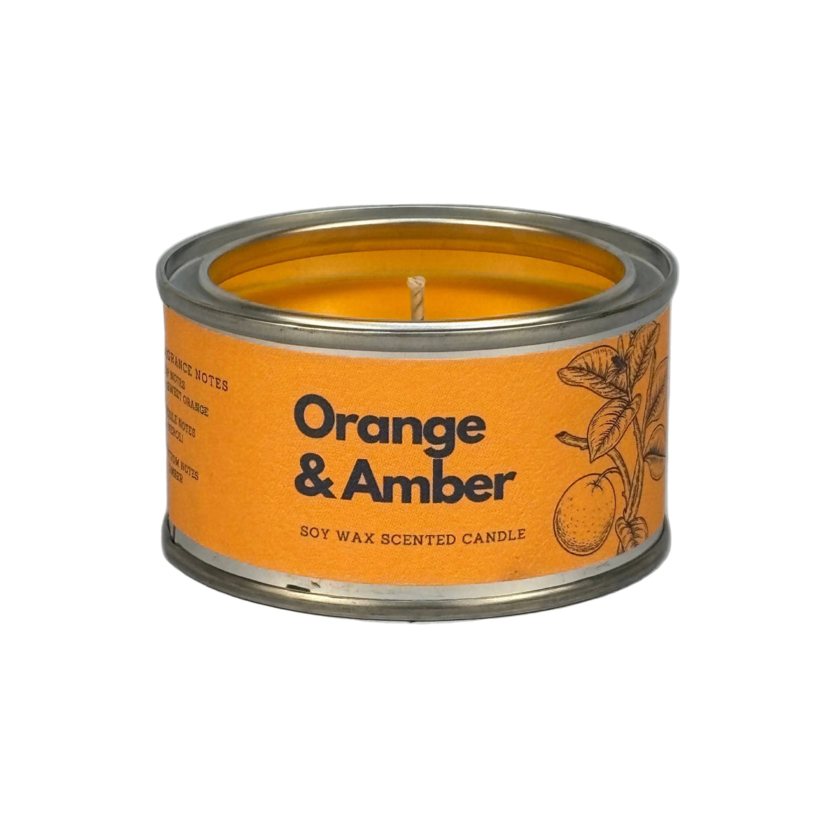 Orange & Amber Paint Tin Candle