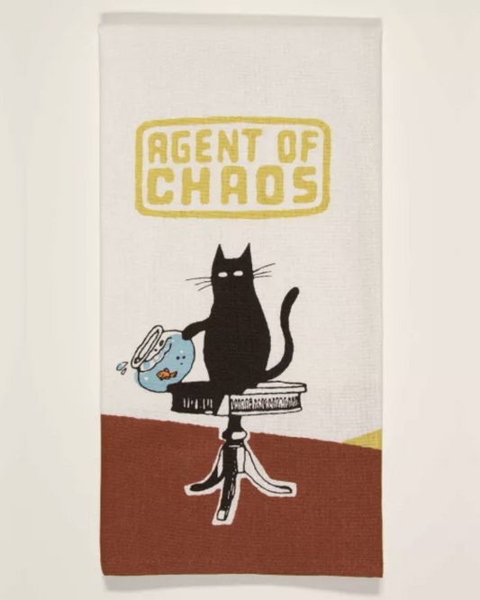 Agent Of Chaos Cat Tea Towel