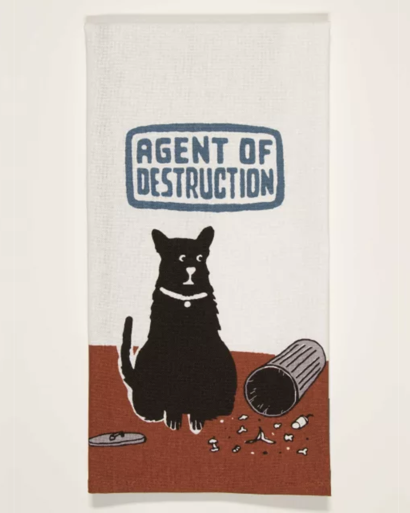 Agent Of Destruction Dog Tea Towel