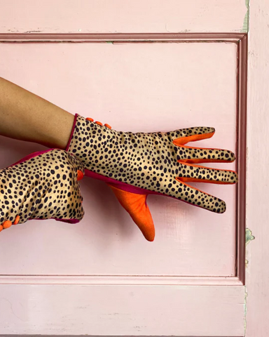 Animal Print Cheetah Suedette Gloves