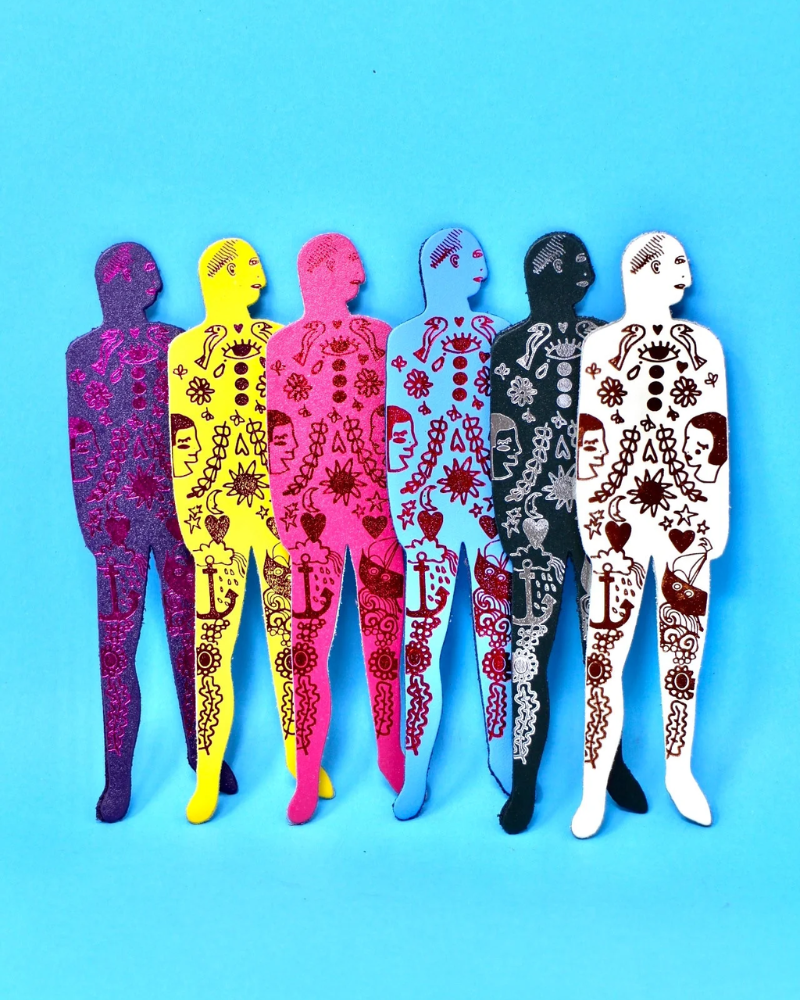 Tattooed Nudist Man Bookmark