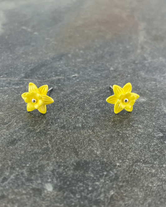 Daffodil Flower Mini Stud Earrings