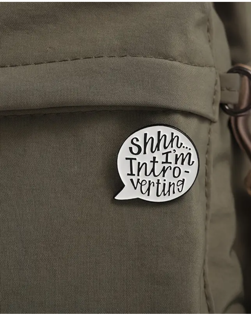 Shhh, I'm Introverting Enamel Pin Badge Brooch