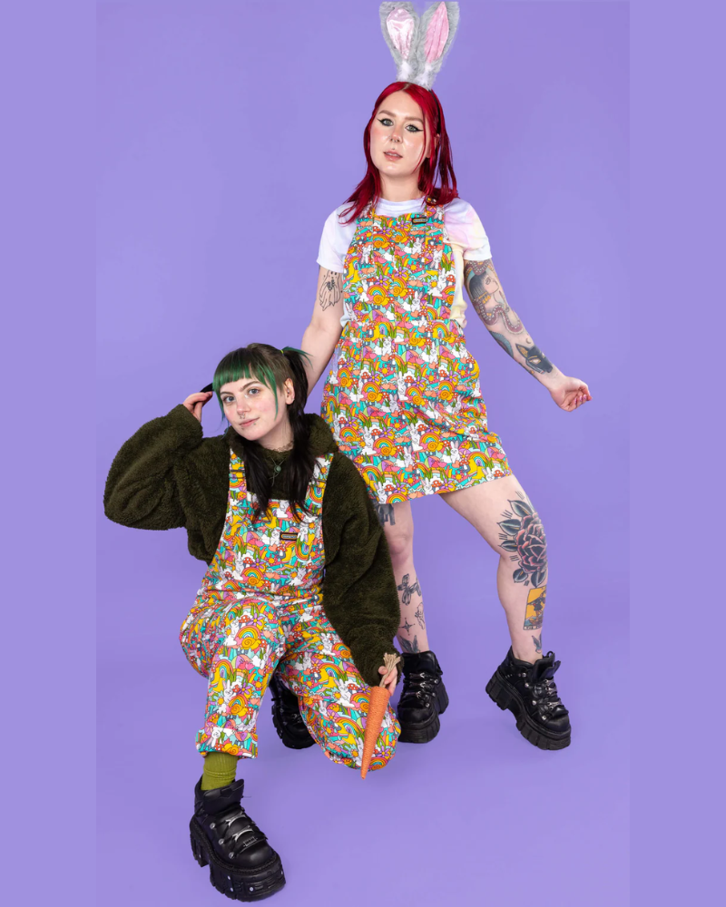 Bunny Loves You A-Line Pinafore Run And Fly