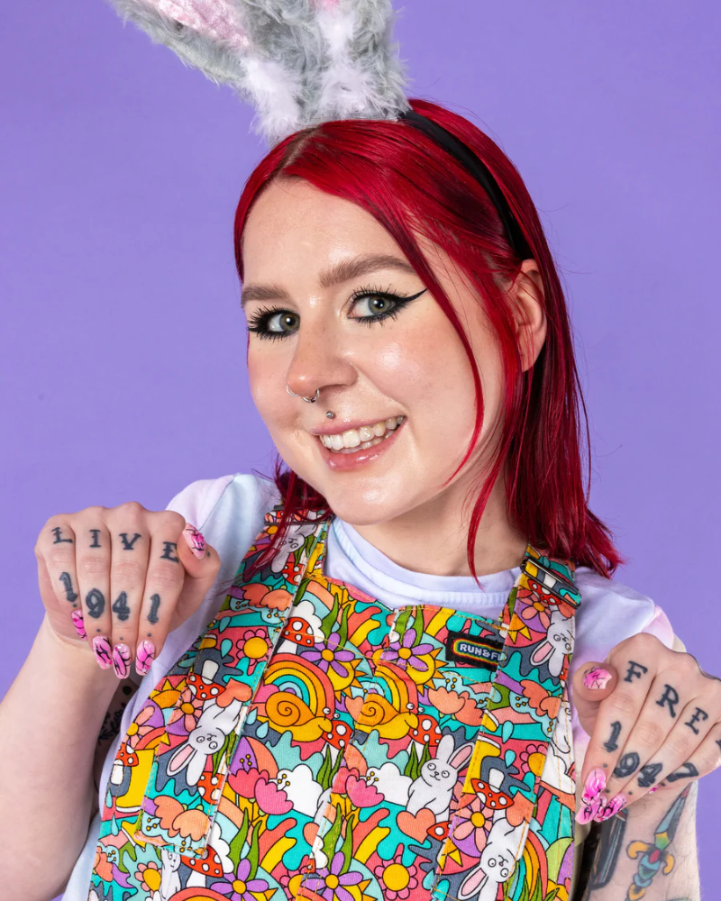 Bunny Loves You A-Line Pinafore Run And Fly