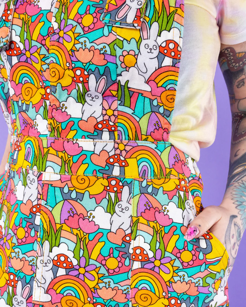 Bunny Loves You A-Line Pinafore Run And Fly