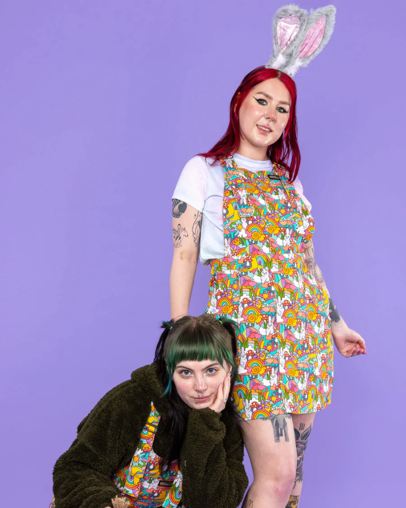 Bunny Loves You A-Line Pinafore Run And Fly
