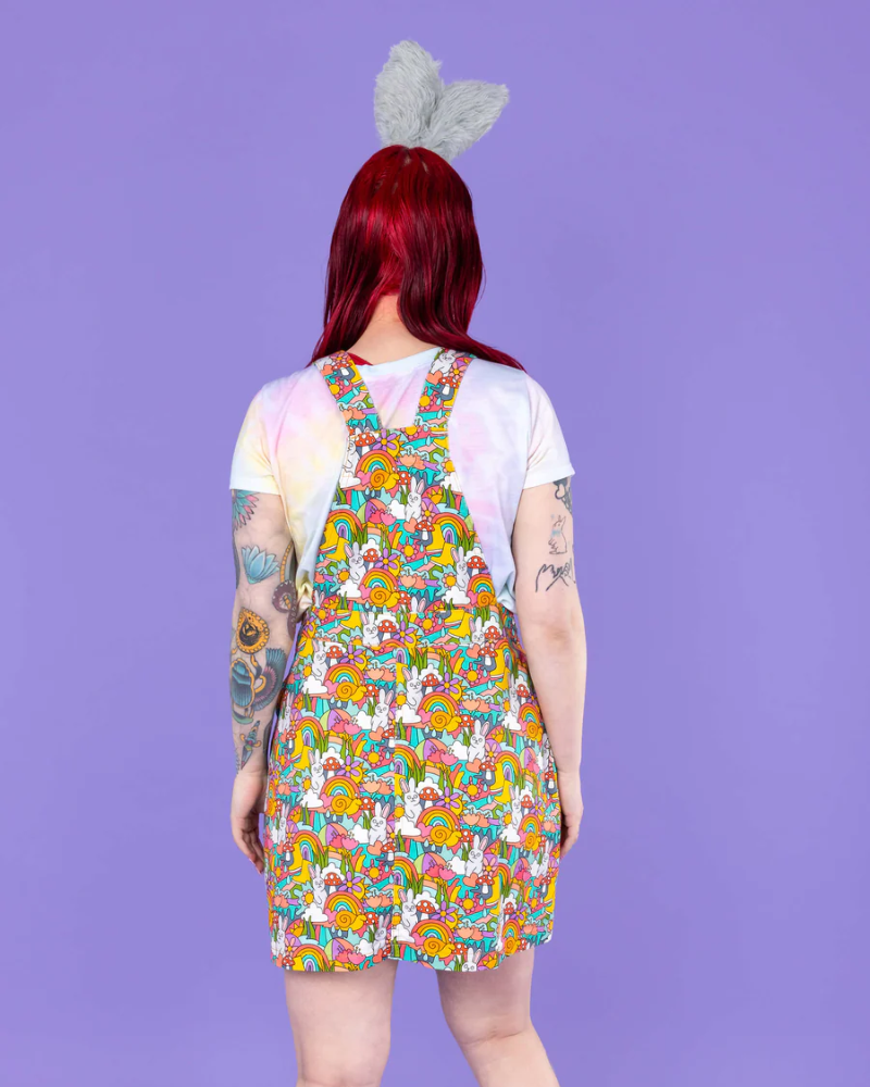 Bunny Loves You A-Line Pinafore Run And Fly