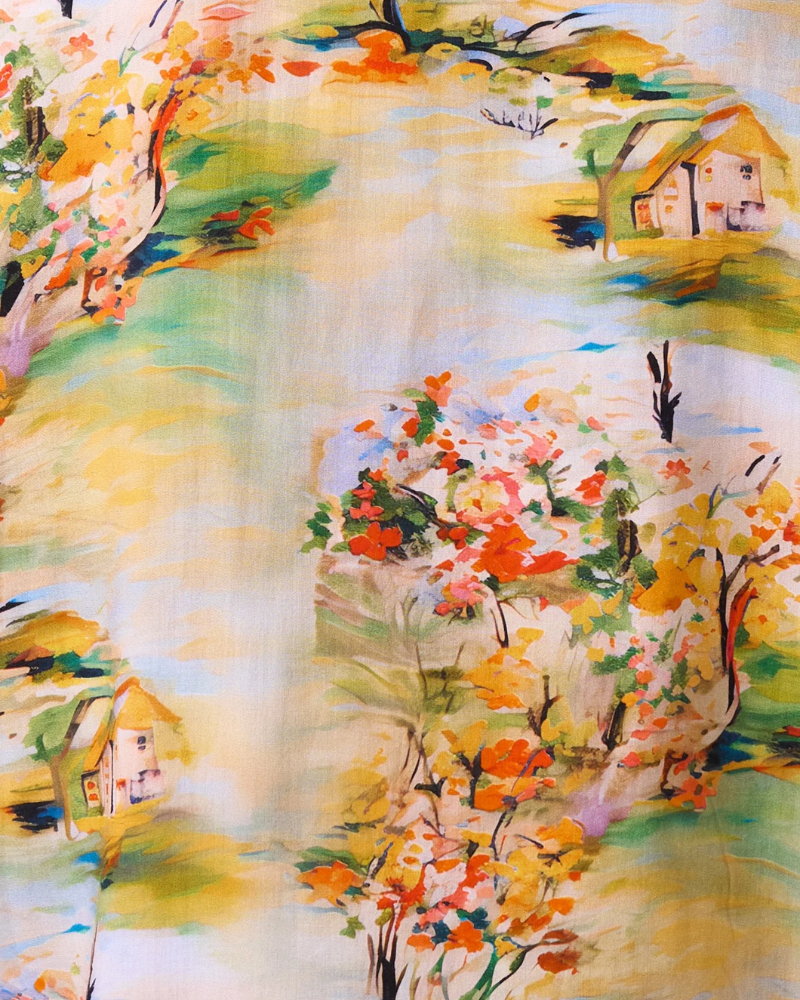 Cathleen Mini Oriental Landscape Tea Dress by Louche London