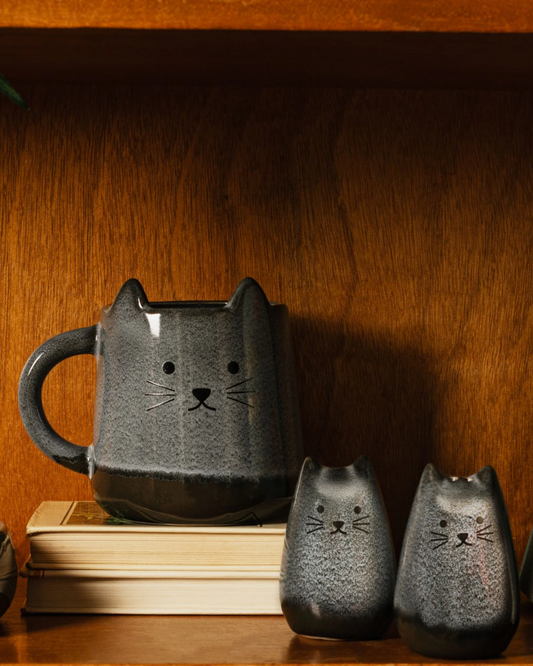Mojave Stoneware Cat Salt & Pepper Set