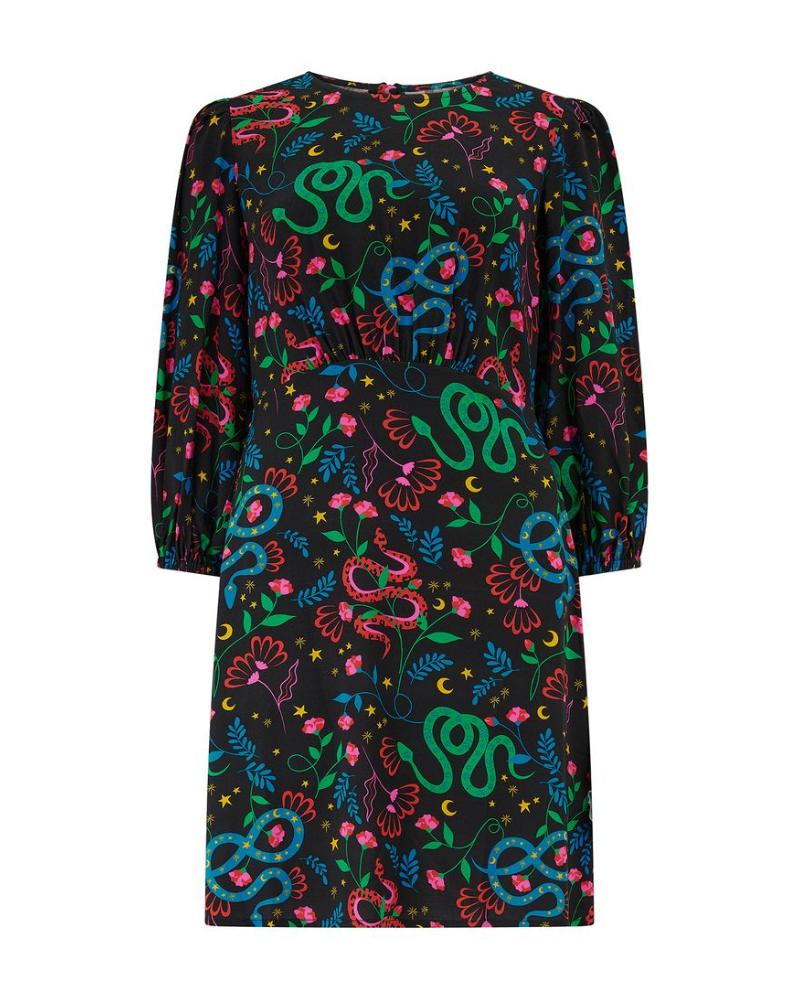 Janet Snake Floral Mini Dress Sugarhill Brighton