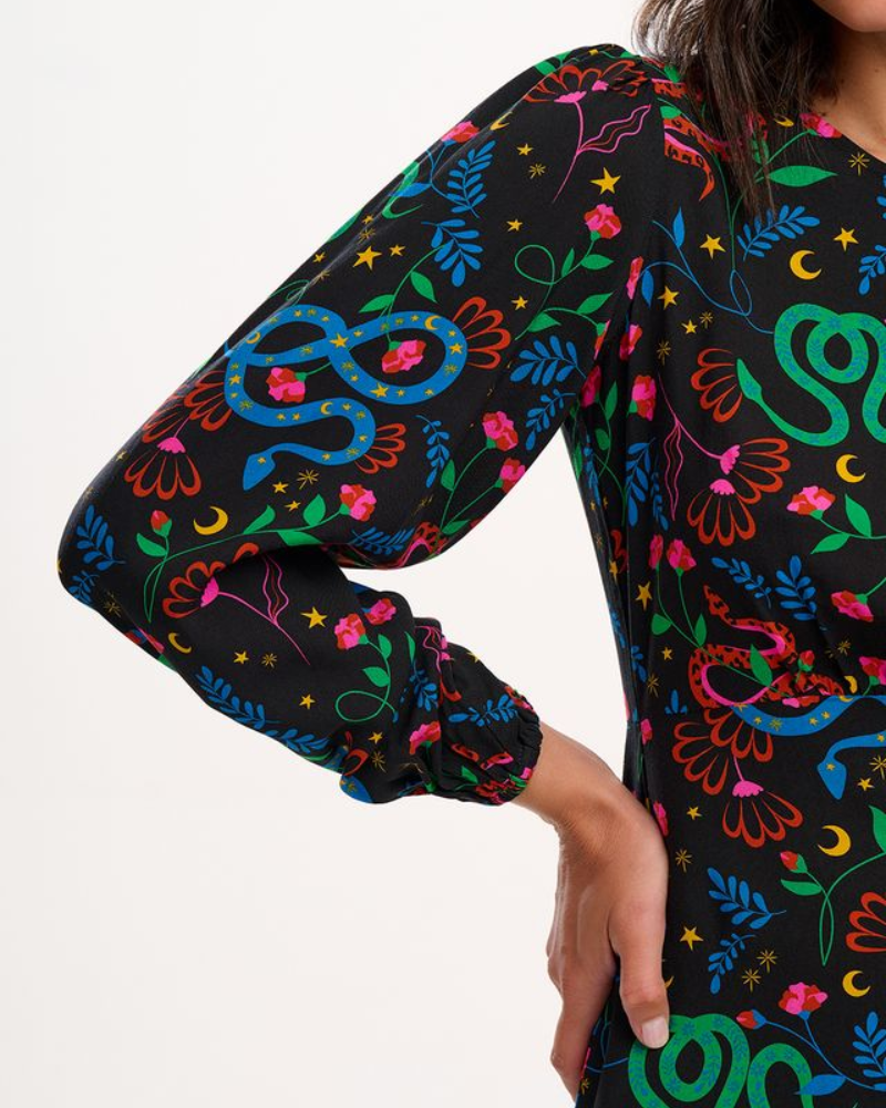 Janet Snake Floral Mini Dress Sugarhill Brighton