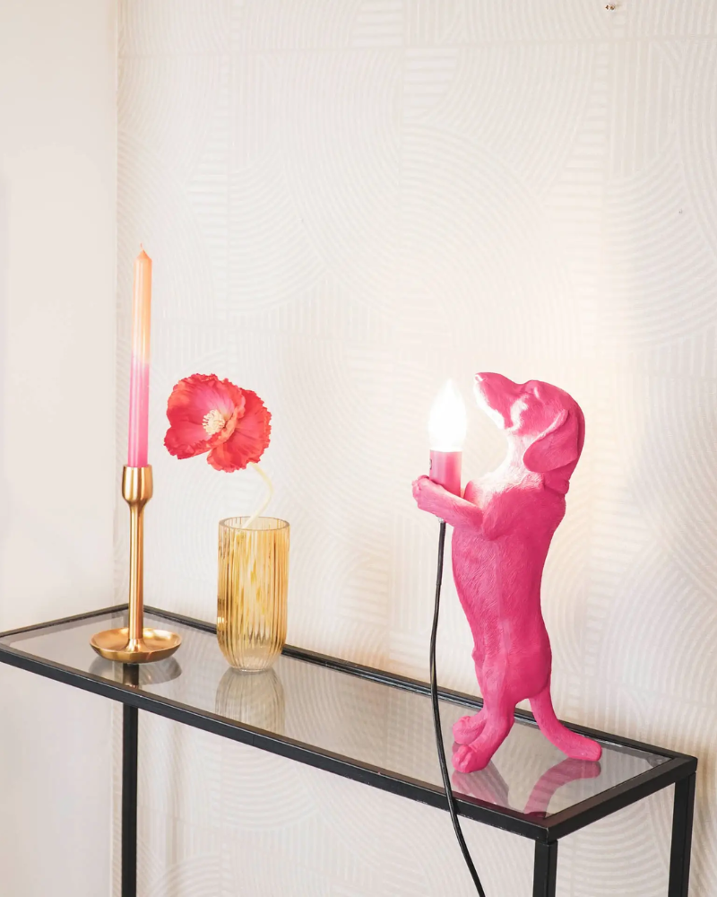 Hot Pink Dachshund Lamp