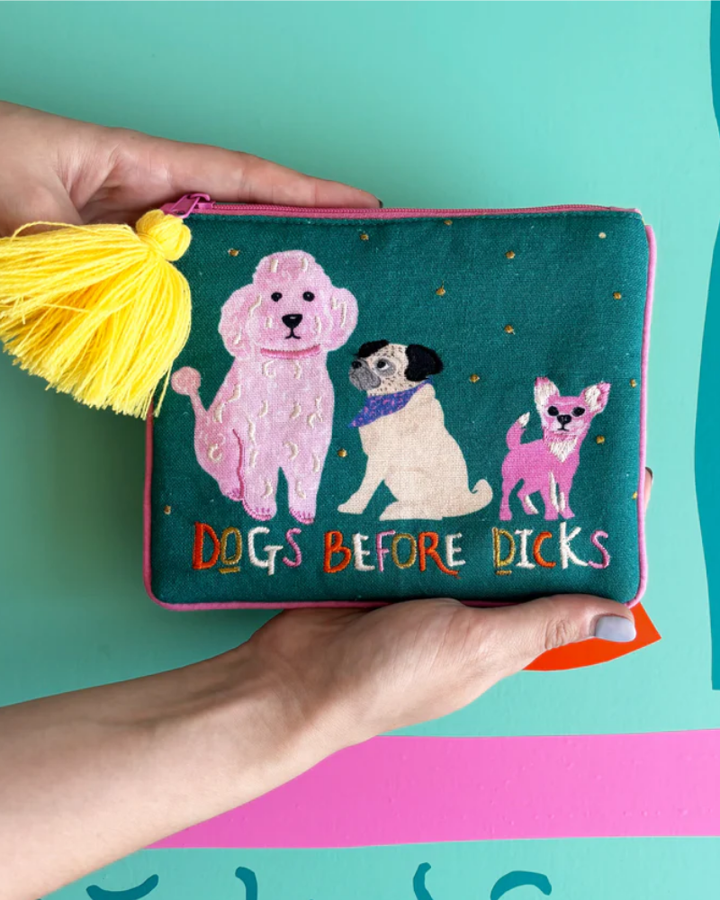 Dogs Before Dicks Velvet Tassel Pouch